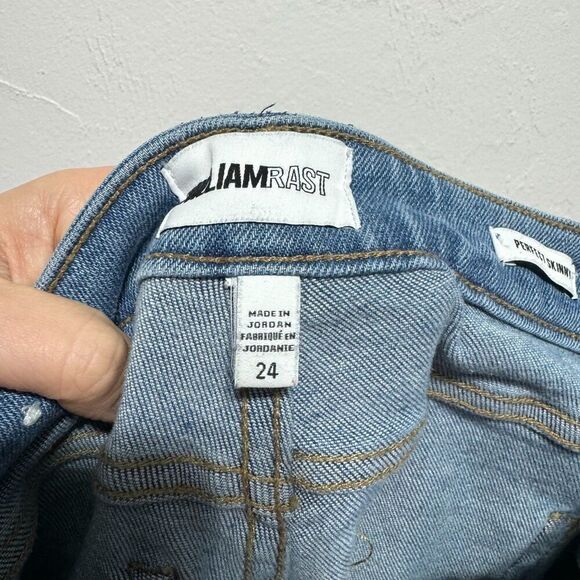 William Rast Jeans Stretch Perfect Skinny Distressed Denim Mid Rise Women sz 24 - Picture 8 of 12